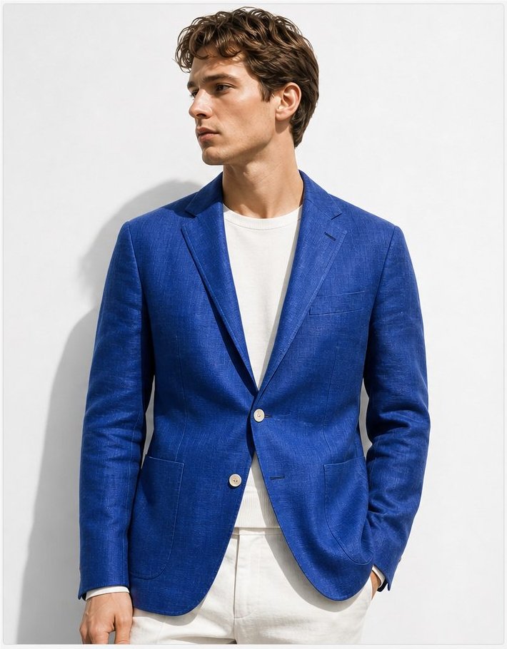 Tailored blue blazer product detail reference