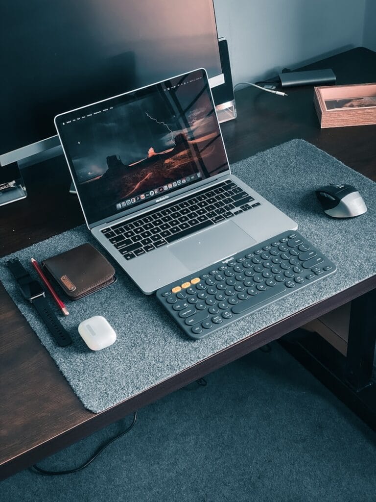 website development in Egypt - laptop computer on desk for web development work