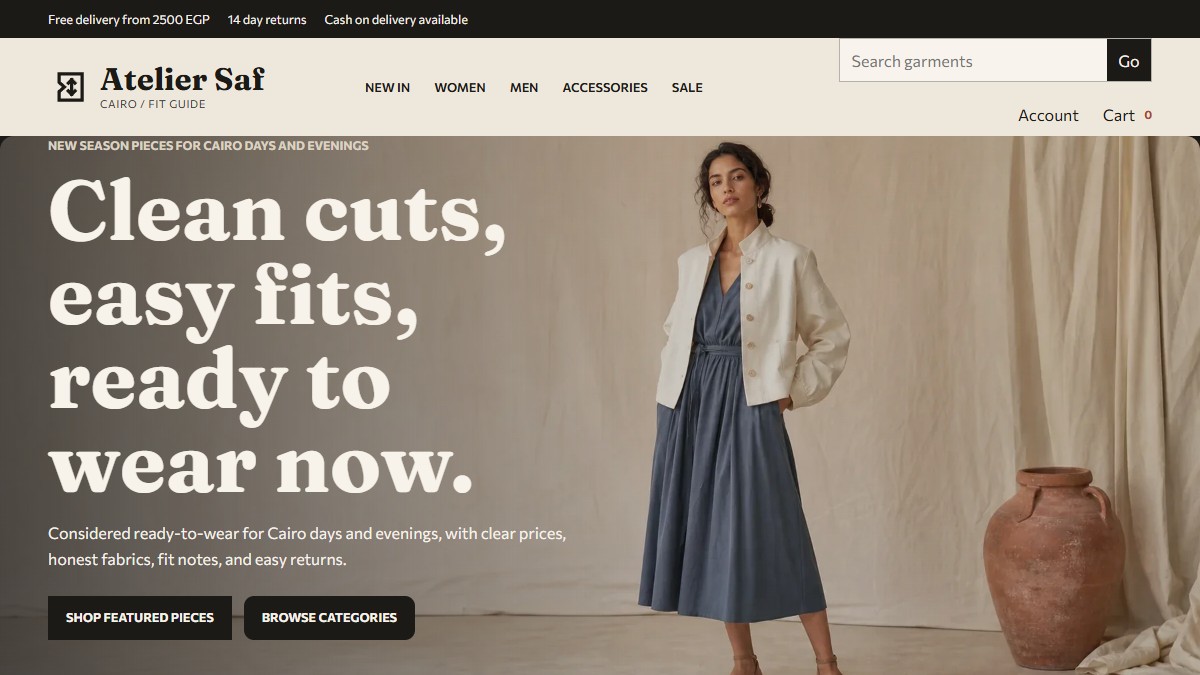Atelier Saf website screenshot