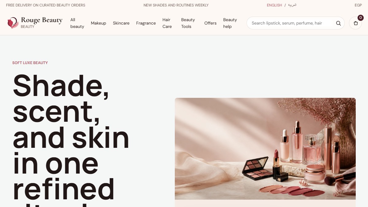 Rouge Beauty website screenshot